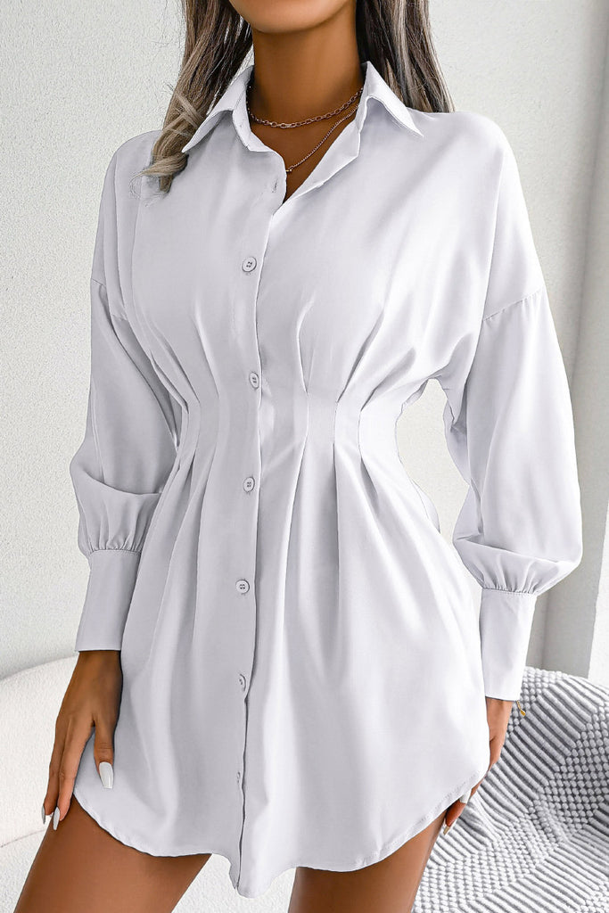 Long white button outlet down dress