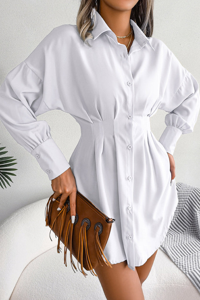 Long white button up shirt cheap dress