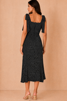 Jovi Black Polka Dot Tie Shoulder Dress