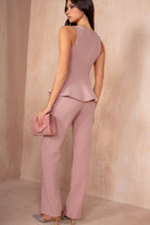 Judith Dusty Pink Straight Leg Trousers