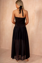 Judy Black Halterneck Celestial Maxi Dress