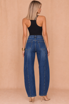 Judy Dark Blue Denim Barrel Jeans