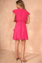 Julianna Pink Frill Wrap Dress