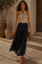 Juliet Black Tiered Maxi Dress