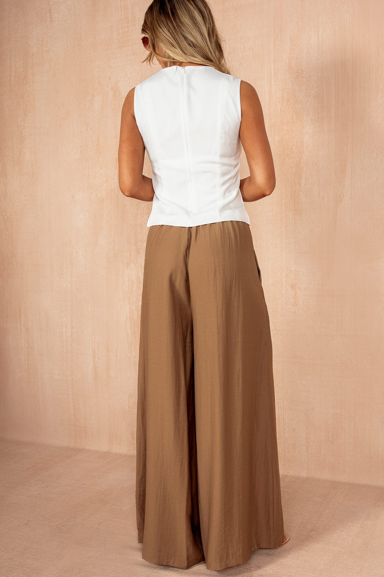 Julieta Camel Palazzo Trousers
