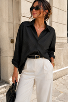 Julissa Black Cotton Diamante Shirt