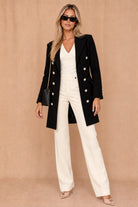 Julissa Black Double Breasted Coat
