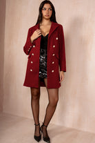 Julissa Burgundy Double Breasted Coat