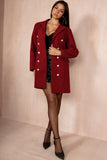 Julissa Burgundy Double Breasted Coat