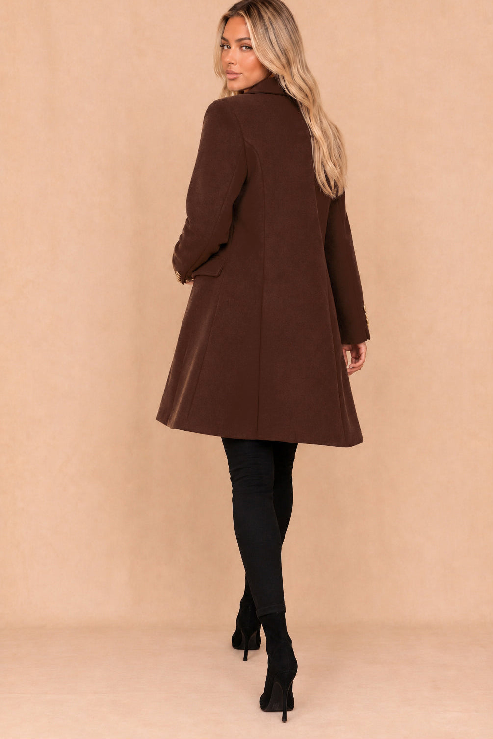 Julissa Dark Chocolate Double Breasted Coat