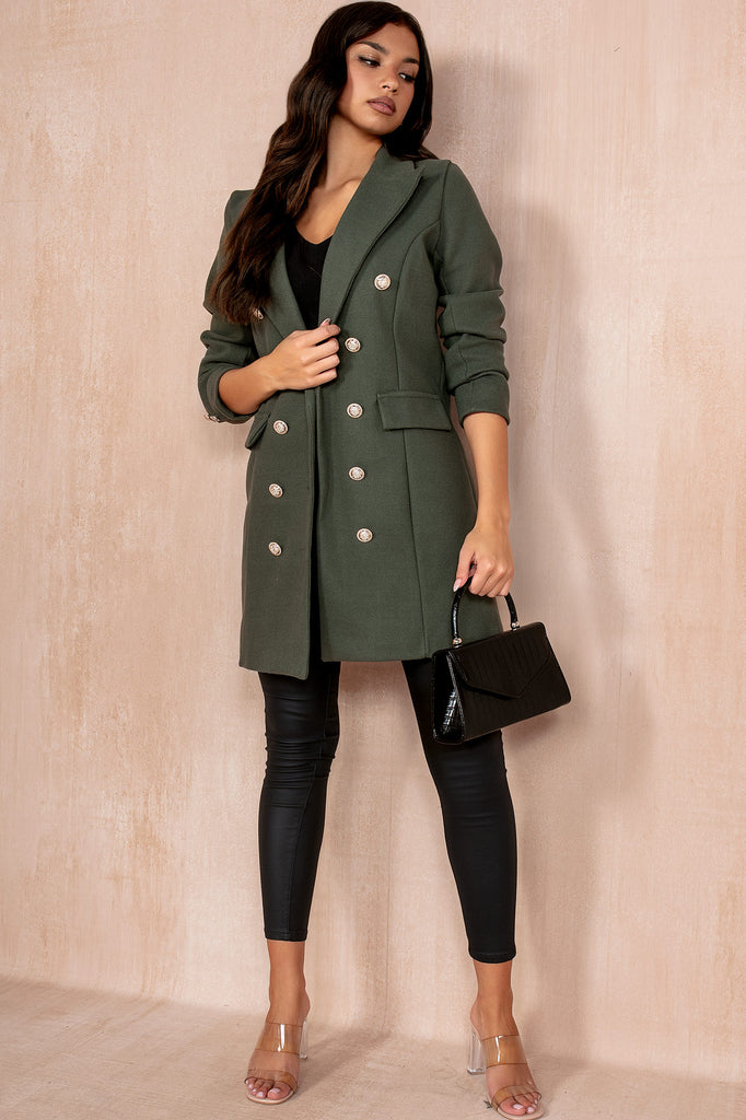 Julissa Khaki Double Breasted Coat