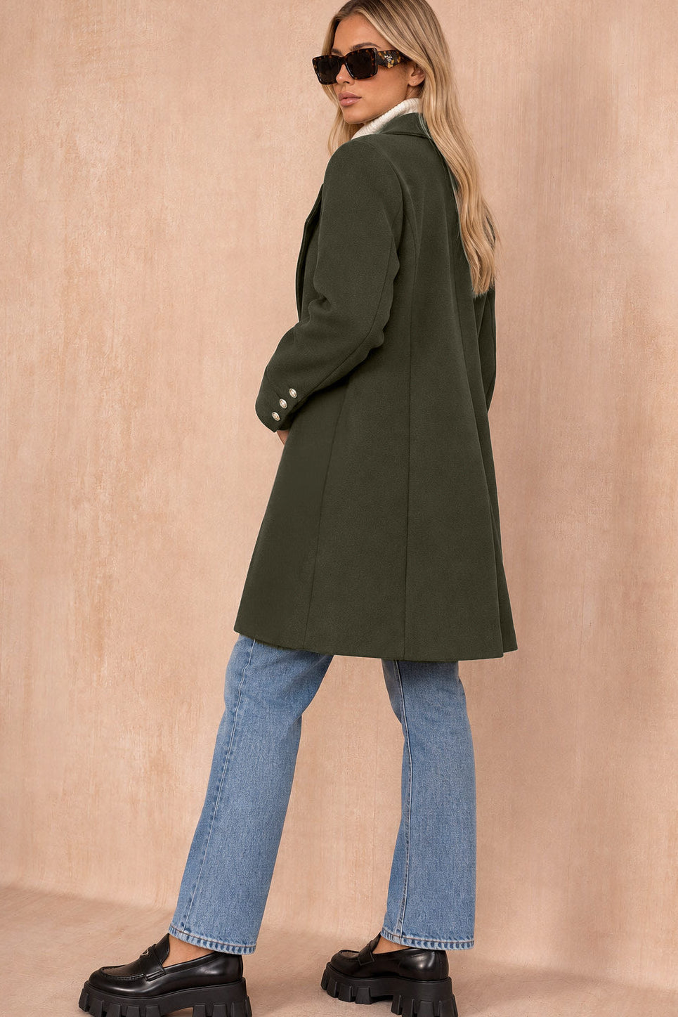 Julissa Khaki Double Breasted Coat