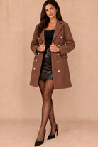 Julissa Light Chocolate Double Breasted Coat