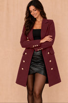 Julissa Plum Double Breasted Coat