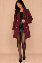 Julissa Plum Double Breasted Coat