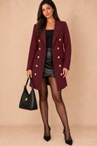 Julissa Plum Double Breasted Coat