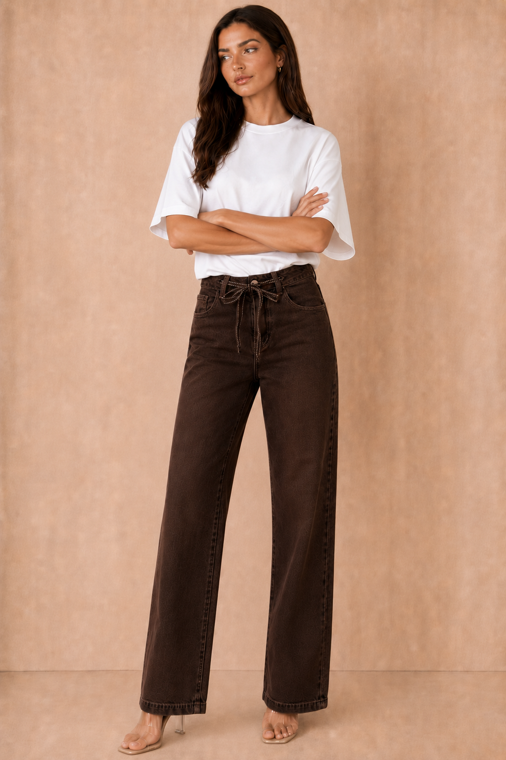 Justine Chocolate Straight Leg Jeans