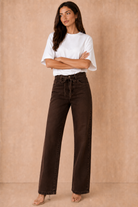 Justine Chocolate Straight Leg Jeans