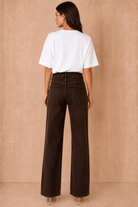 Justine Chocolate Straight Leg Jeans