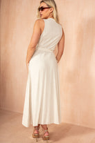 Justine Stone Linen Button Up Dress