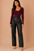 Kadance Burgundy Ribbed Bodysuit