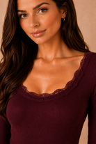 Kadance Burgundy Ribbed Bodysuit
