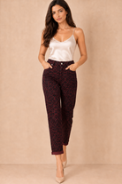 Kade Burgundy Leopard Print Mom Jeans