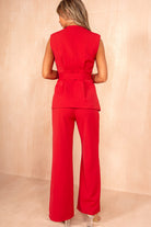 Kai Red Straight Leg Trousers