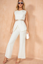 Kai White Straight Leg Trousers