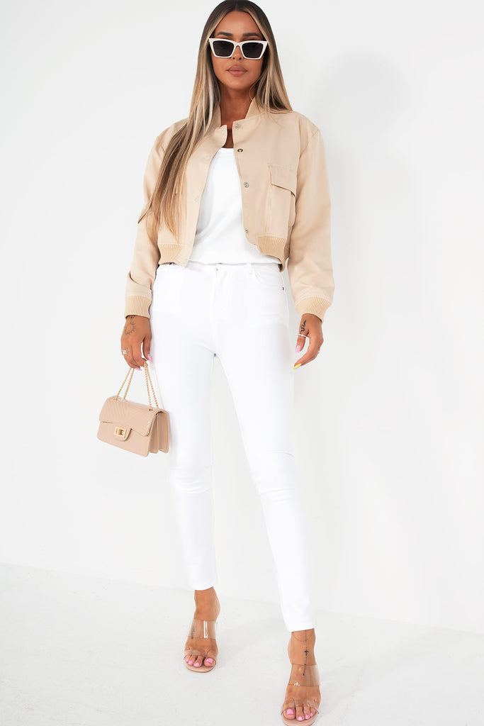 Kali Nude Patent Chain Strap Bag
