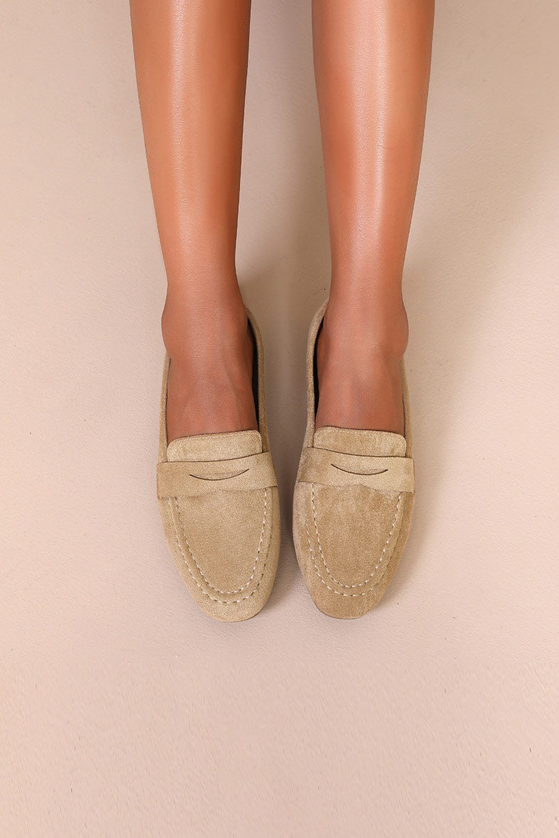 Kallie Camel Suedette Loafers