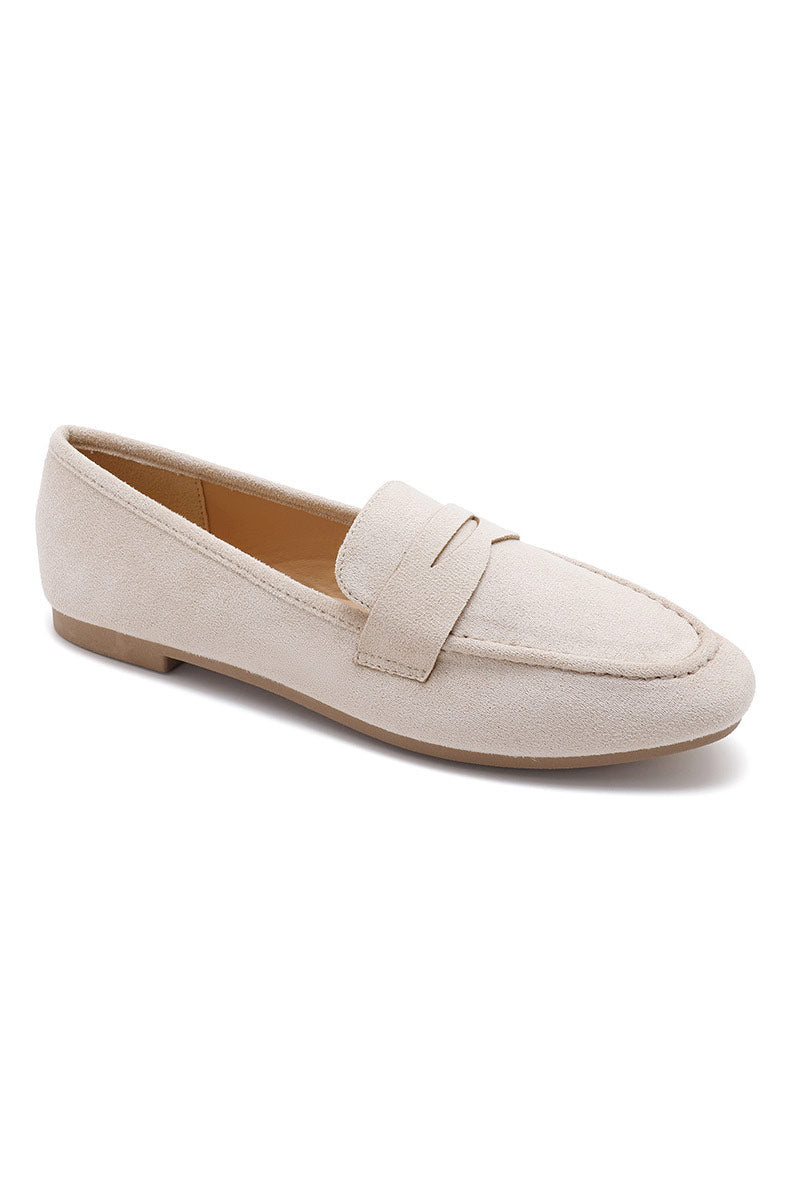 Kallie Cream Suedette Loafers