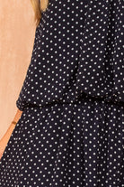 Kamala Navy Chiffon Polka Dot Maxi Dress