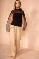 Kameron Black Strapless Scarf Detail Top