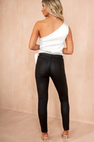 Kamryn Black Leather Look Skinny Trousers