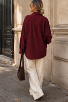 Karissa Burgundy Corduroy Toggle Shirt