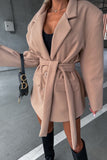 Karla Camel Wool Look Belted Jacket