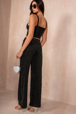 Kash Black Diamante Wide Leg Trousers