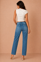Kassidy Blue Drawstring Straight Leg Jeans