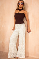 Katalina Chocolate Ribbed Knit Cut Out Top