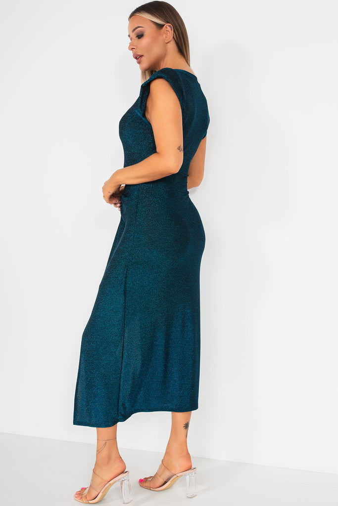 Keira Blue Shimmer Sleeveless Dress