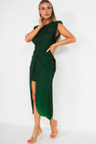 Keira Green Shimmer Sleeveless Dress