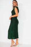 Keira Green Shimmer Sleeveless Dress