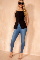 Kelly Black Longline Waistcoat