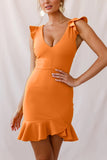 Kelsey Orange Tie Back Dress