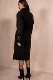 Kelsie Black Longline Belted Coat