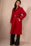 Kelsie Burgundy Longline Belted Coat