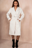 Kelsie Cream Longline Belted Coat