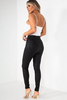 Kendal Black High Waist Wax Jeans