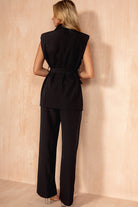 Kendal Black Sleeveless Blazer Suit